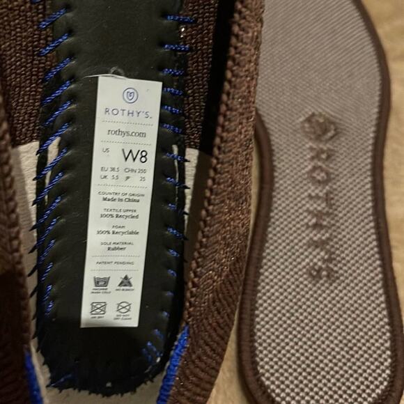 Rothys round truffle python size 8 brown flat shoes - Picture 9 of 16